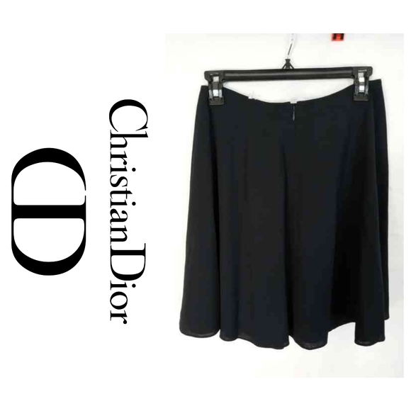 NWT CHRISTIAN DIOR Bleu Marine Flowy Skirt size EU 34 / US 4 A- Line Layered - Picture 1 of 5